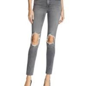 Distressed Grey Levi High Rise Skinny
